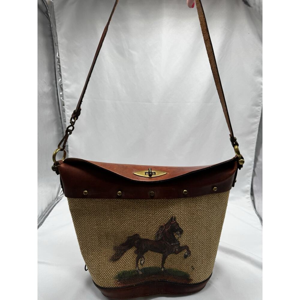 VINTAGE A.E. Phelps New York Leather Purse Walking Horse Preppy Hand Made Boho - Picture 10 of 16
